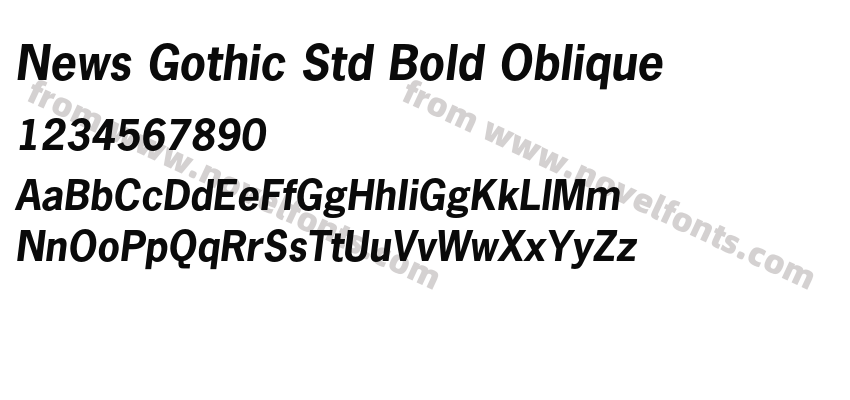 News Gothic Std Bold ObliquePreview