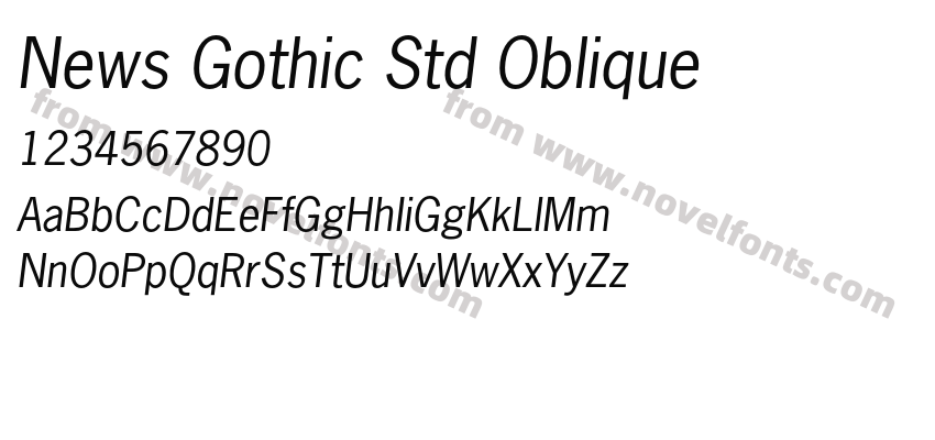 News Gothic Std ObliquePreview