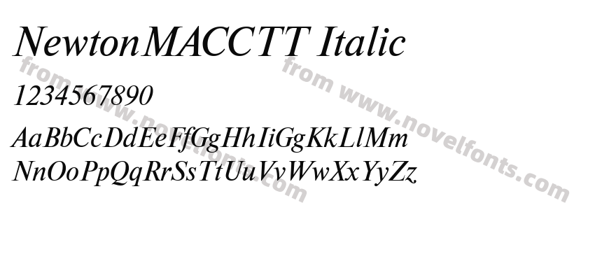 NewtonMACCTT ItalicPreview