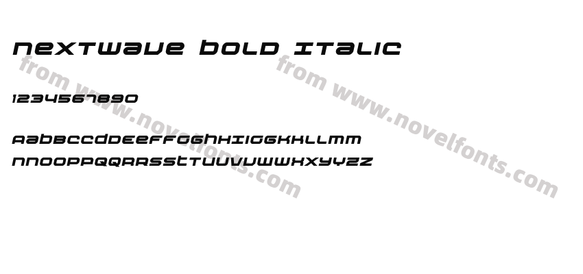 Nextwave Bold ItalicPreview