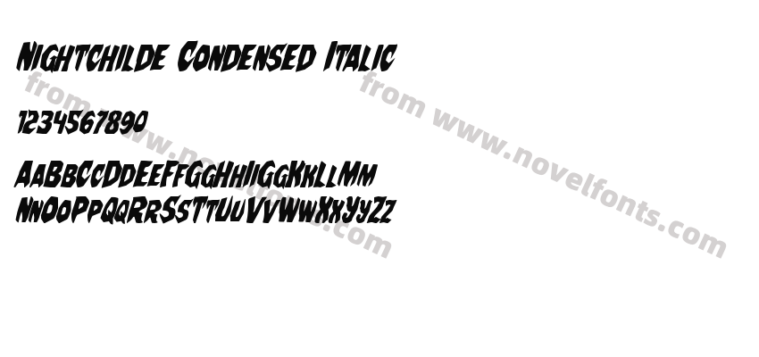 Nightchilde Condensed ItalicPreview