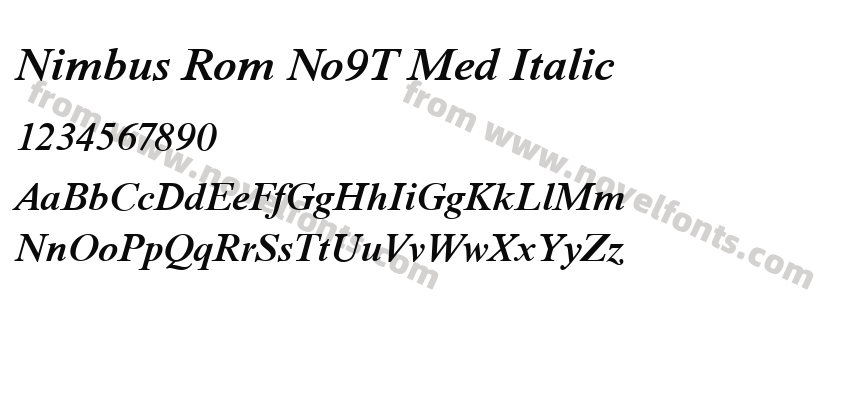 Nimbus Rom No9T Med ItalicPreview