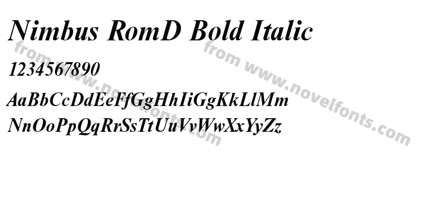 Nimbus RomD Bold ItalicPreview