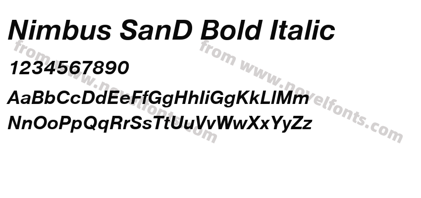 Nimbus SanD Bold ItalicPreview