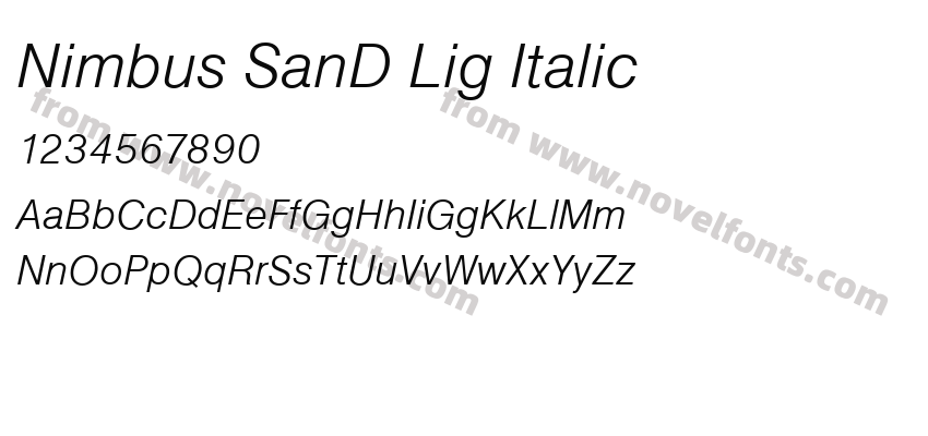 Nimbus SanD Lig ItalicPreview