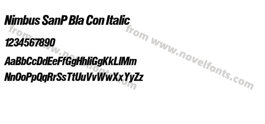 Nimbus SanP Bla Con ItalicPreview