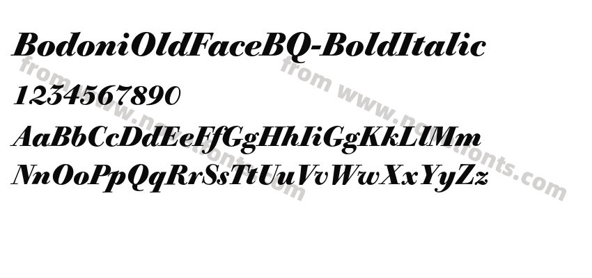 BodoniOldFaceBQ-BoldItalicPreview