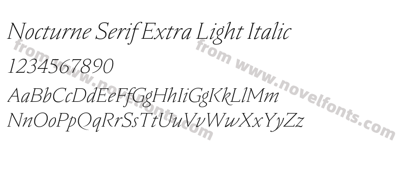 Nocturne Serif Extra Light ItalicPreview