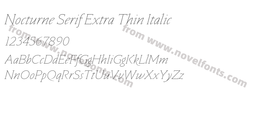 Nocturne Serif Extra Thin ItalicPreview