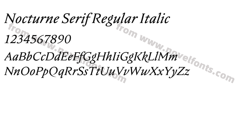 Nocturne Serif Regular ItalicPreview