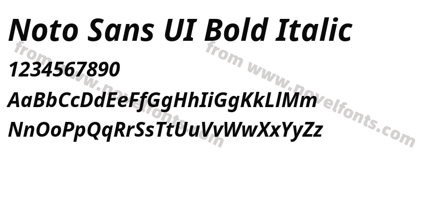 Noto Sans UI Bold ItalicPreview