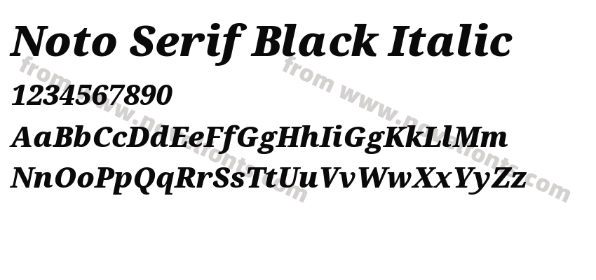 Noto Serif Black ItalicPreview