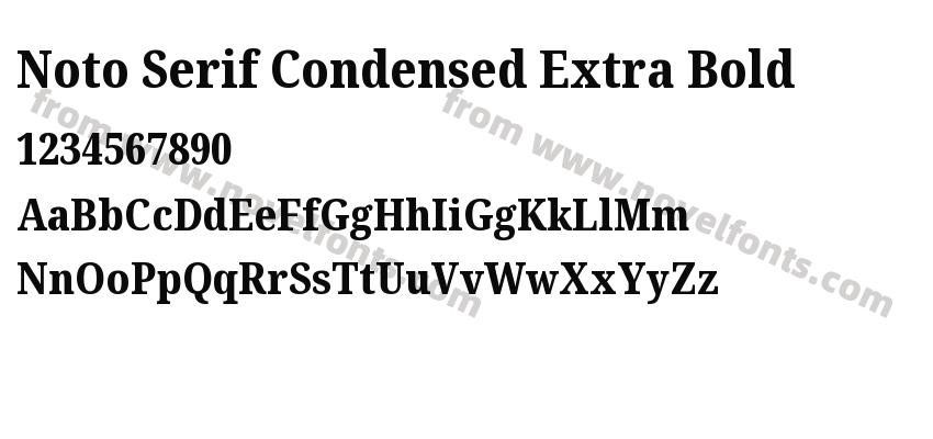 Noto Serif Condensed Extra BoldPreview