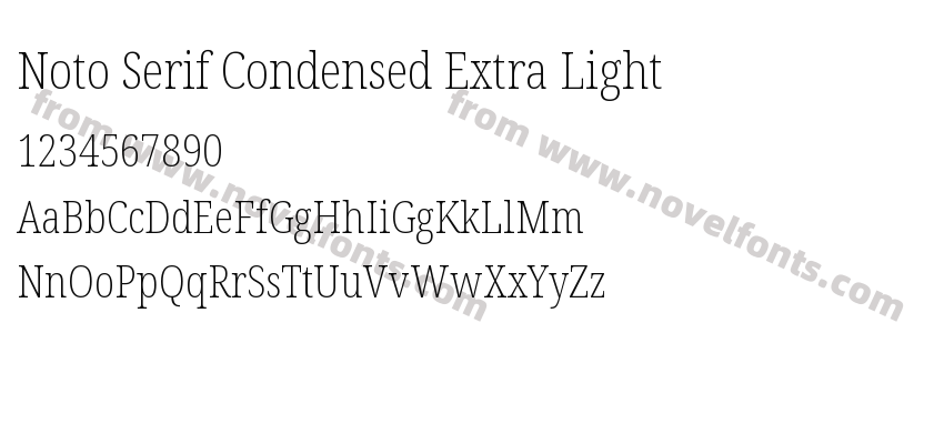 Noto Serif Condensed Extra LightPreview