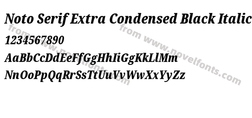 Noto Serif Extra Condensed Black ItalicPreview