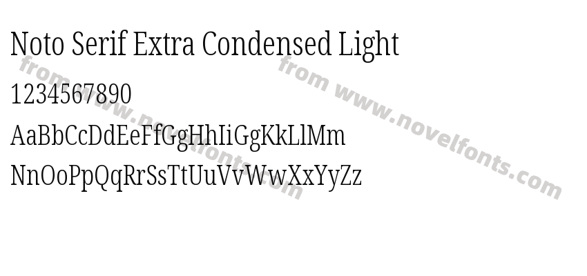 Noto Serif Extra Condensed LightPreview