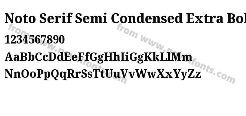 Noto Serif Semi Condensed Extra BoldPreview