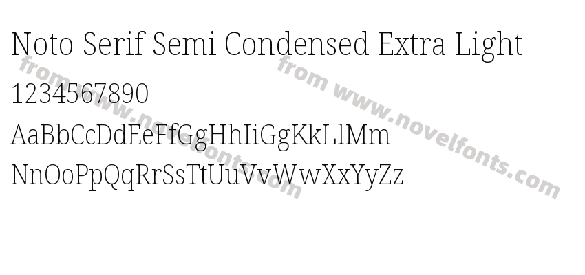 Noto Serif Semi Condensed Extra LightPreview