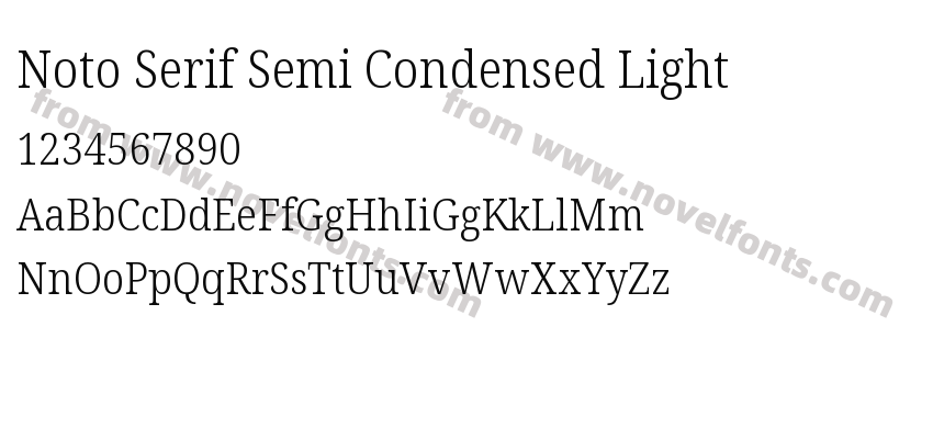 Noto Serif Semi Condensed LightPreview