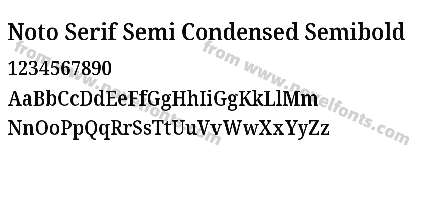 Noto Serif Semi Condensed SemiboldPreview