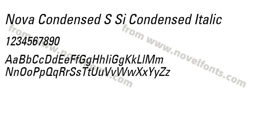 Nova Condensed SSi Condensed ItalicPreview