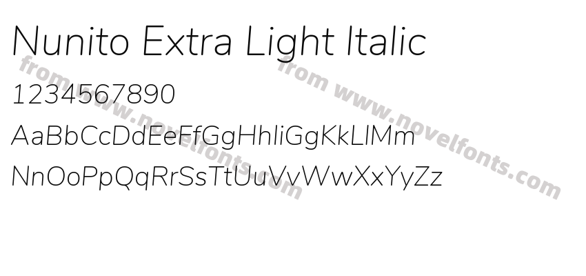 Nunito Extra Light ItalicPreview