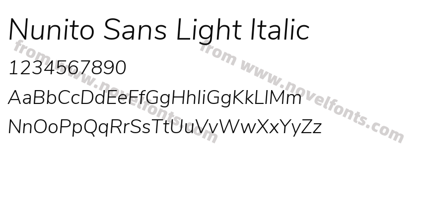 Nunito Sans Light ItalicPreview