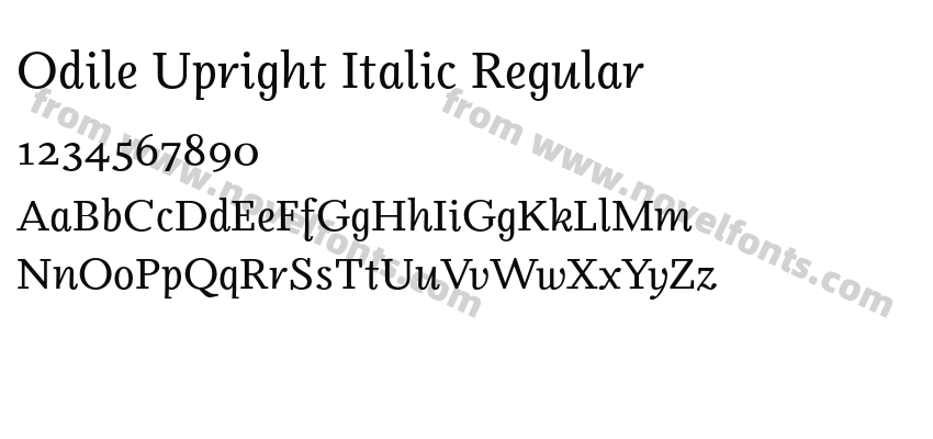 Odile Upright Italic RegularPreview