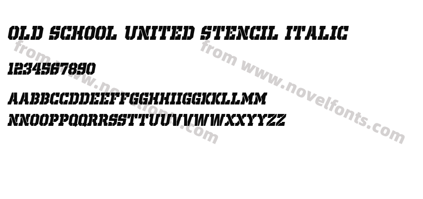 Old School United Stencil ItalicPreview