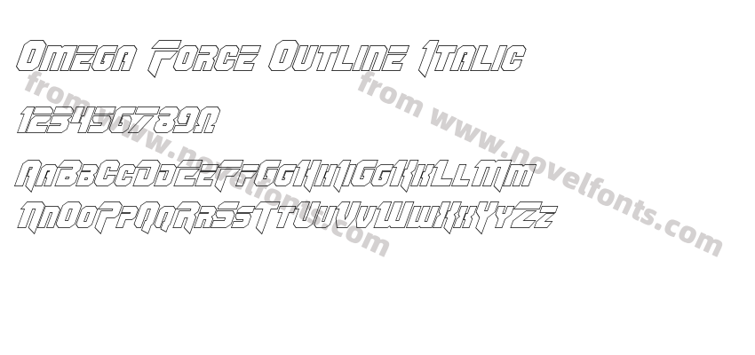 OmegaForce Outline ItalicPreview