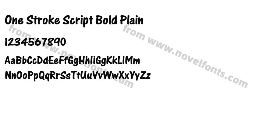 One Stroke Script Bold PlainPreview