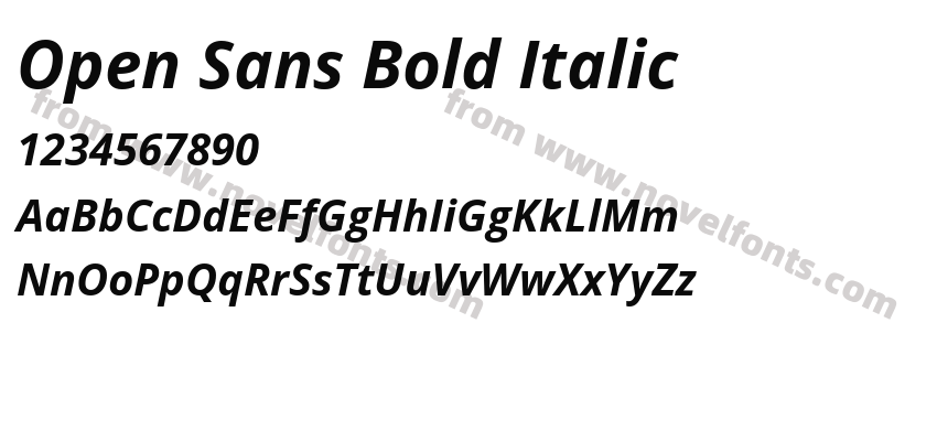 Open Sans Bold ItalicPreview