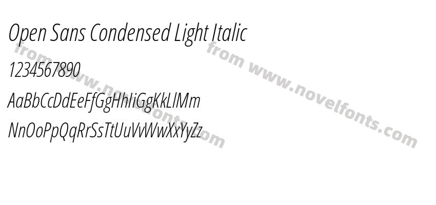 Open Sans Condensed Light ItalicPreview