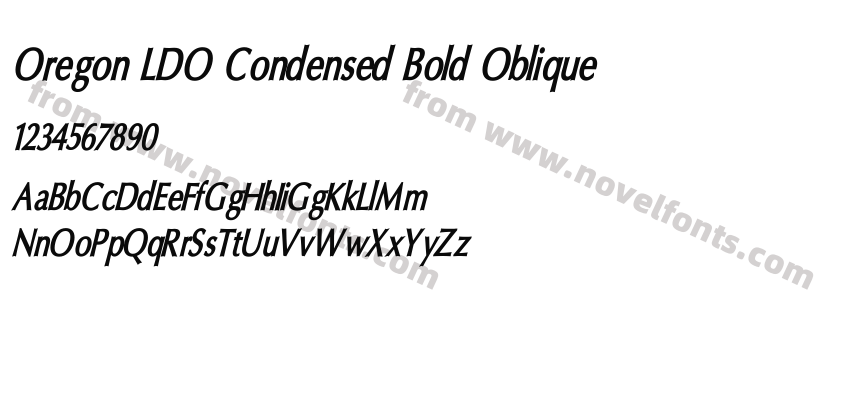 Oregon LDO Condensed Bold ObliquePreview