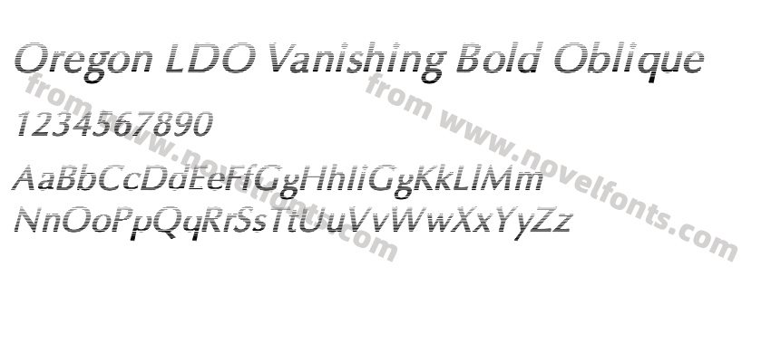 Oregon LDO Vanishing Bold ObliquePreview