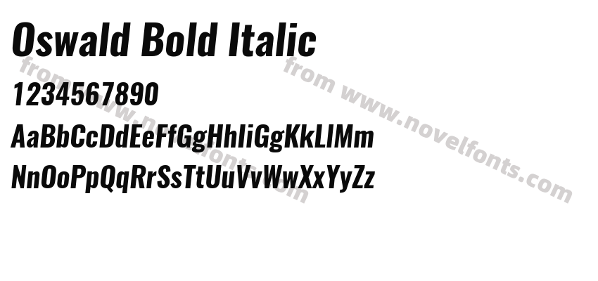 Oswald Bold ItalicPreview