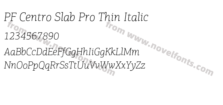 PF Centro Slab Pro Thin ItalicPreview