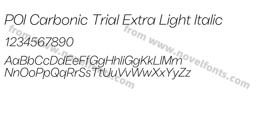 POI Carbonic Trial Extra Light ItalicPreview