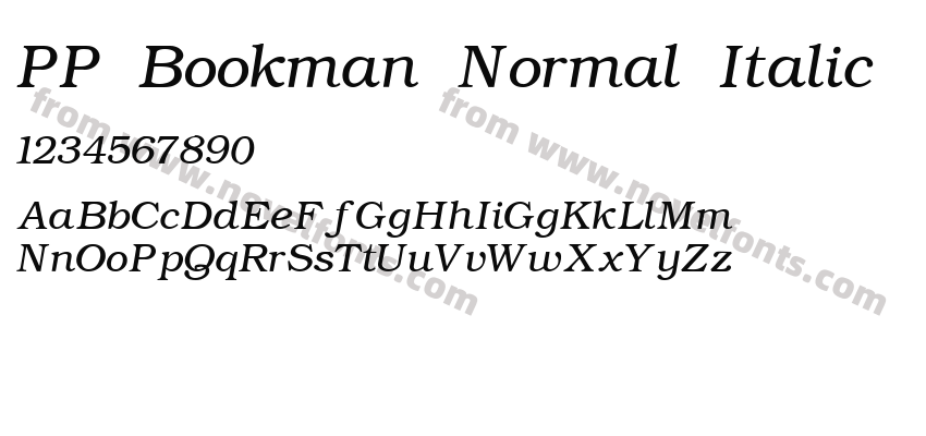 PP Bookman Normal ItalicPreview