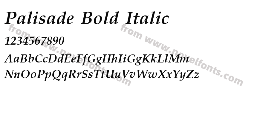 Palisade Bold ItalicPreview