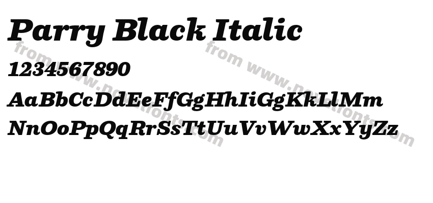 Parry Black ItalicPreview