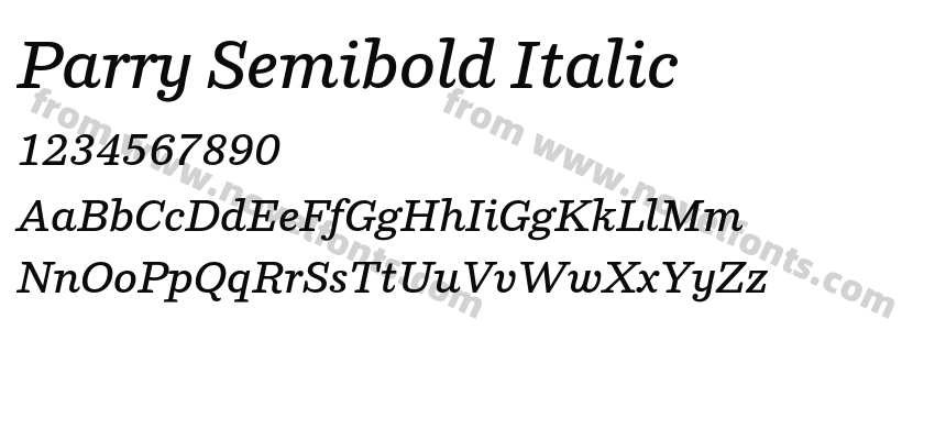 Parry Semibold ItalicPreview