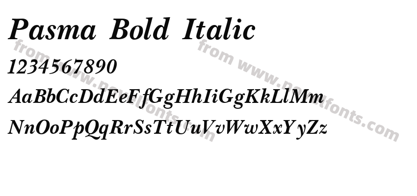 Pasma Bold ItalicPreview