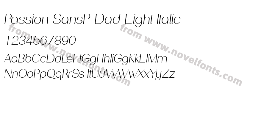 Passion SansP Dad Light ItalicPreview