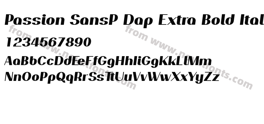 Passion SansP Dap Extra Bold ItalicPreview