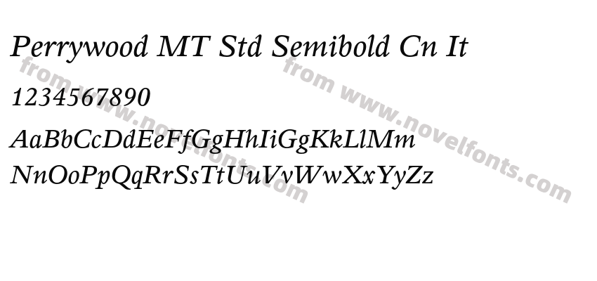 Perrywood MT Std Semibold Cn ItPreview