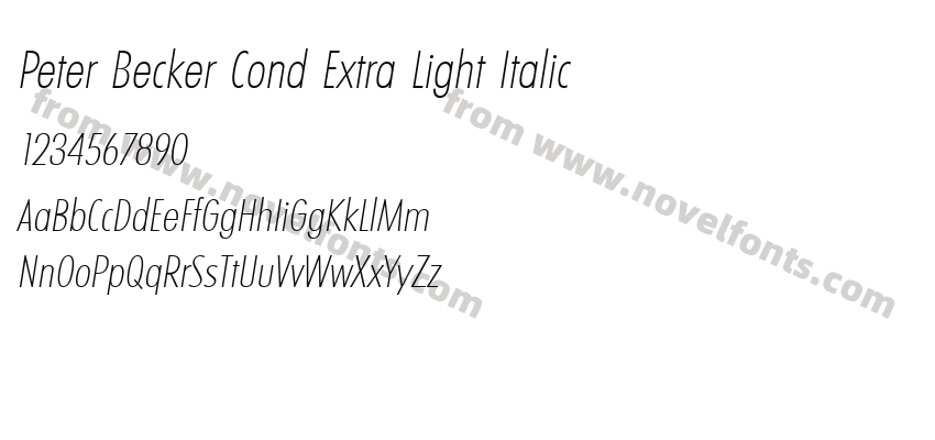 Peter Becker Cond Extra Light ItalicPreview