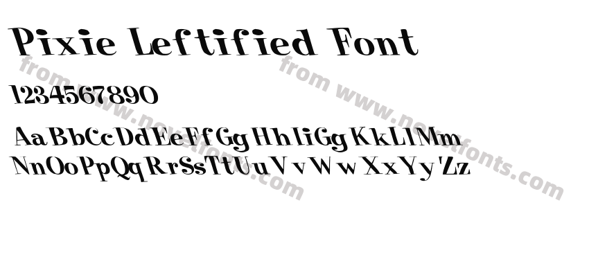 Pixie Leftified FontPreview