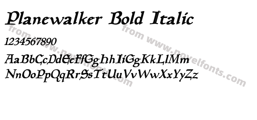 Planewalker Bold ItalicPreview