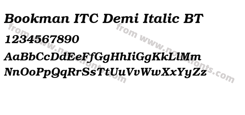 Bookman ITC Demi Italic BTPreview